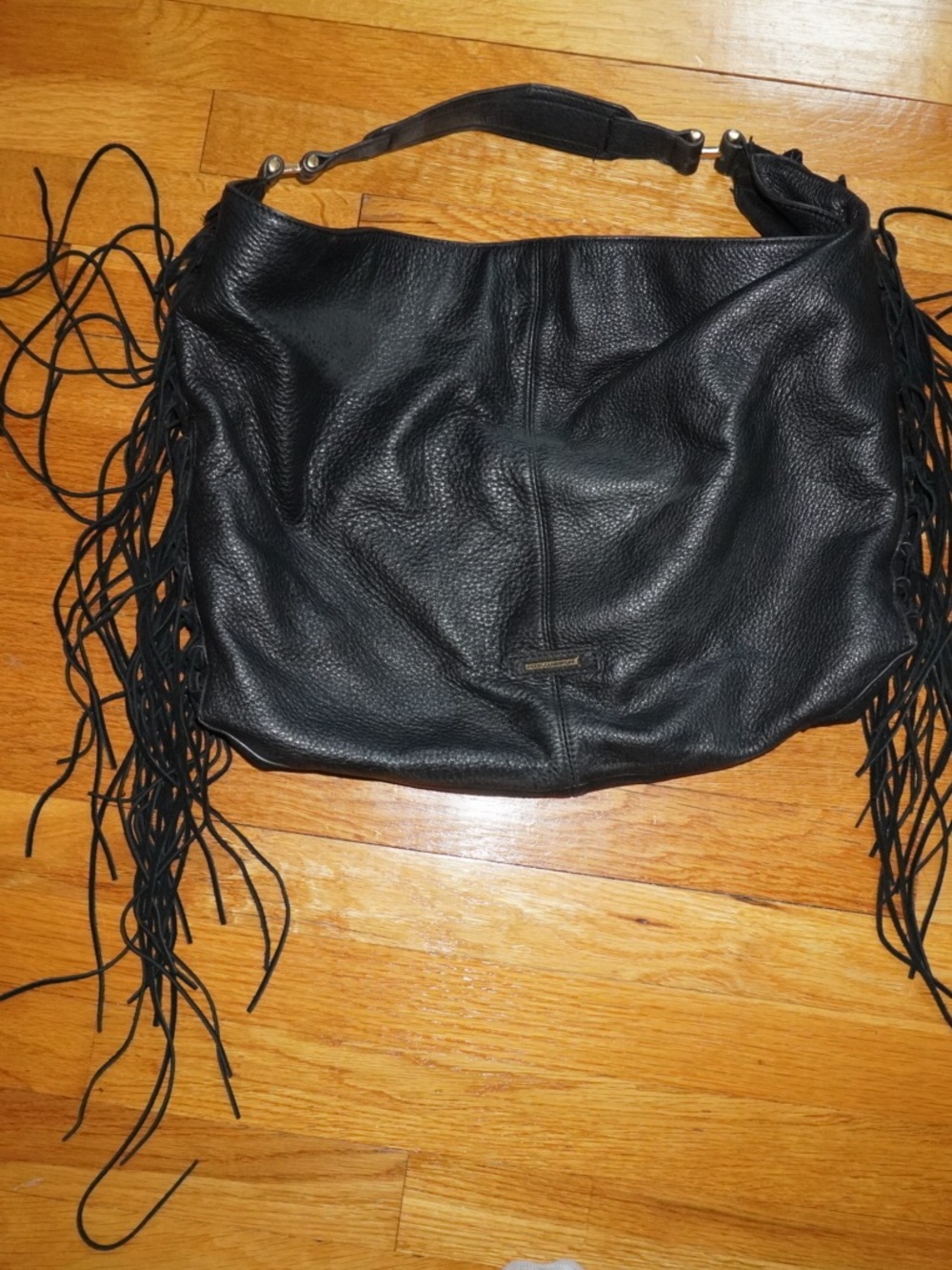 Rebecca Minkoff Black Leather Fringe Shoulder Bag